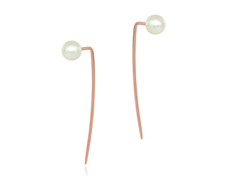 Large Spike Earrings Pearl