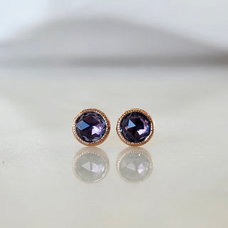 Lavender Sapphire Stud Earrings