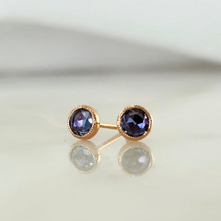 Lavender Sapphire Stud Earrings