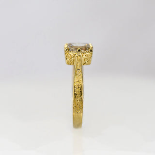 Light Brown Radiant Diamond Etched in Time Ring