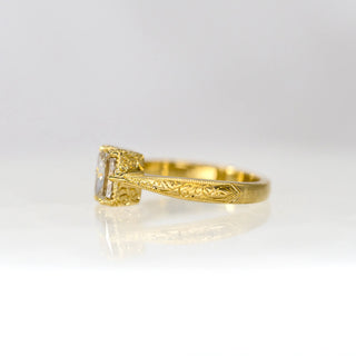 Light Brown Radiant Diamond Etched in Time Ring