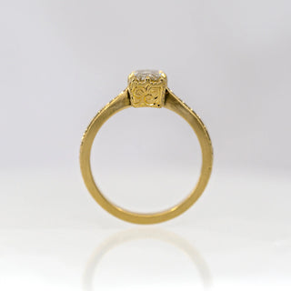 Light Brown Radiant Diamond Etched in Time Ring
