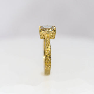 Light Brown Radiant Diamond Etched in Time Ring