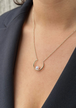 Luna Pearl Crescent Pendant
