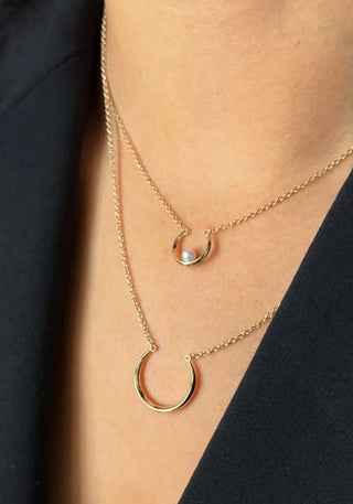 Luna Pearl Crescent Pendant