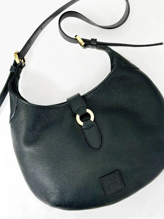 Luna Bag - Black Nappa With Silver Buckle