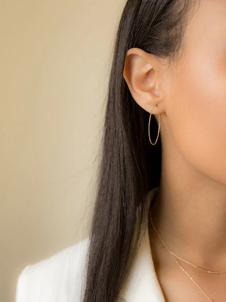 Medium Skinny Beaded Hoop Earrings