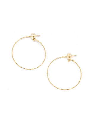 Medium Skinny Beaded Hoop Earrings