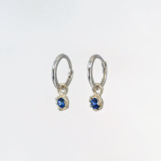 Mermaid Treasure Blue Sapphire Huggies