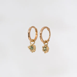 Mermaid Treasure Green Sapphire Huggies