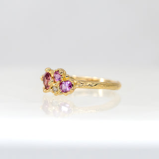 Mermaid Treasures Pink Sapphire and Diamond Cluster Ring
