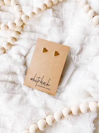 Mini Gold Triangle Stud Earrings