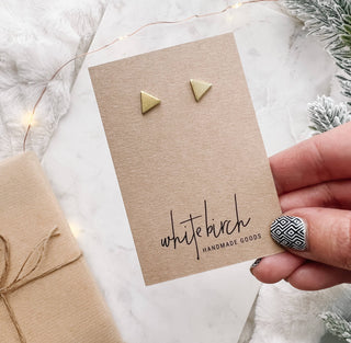 Mini Gold Triangle Stud Earrings