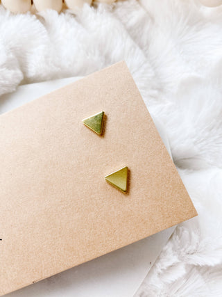 Mini Gold Triangle Stud Earrings
