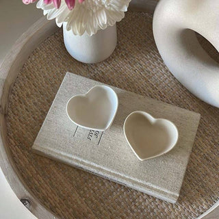 Mini Heart Jewelry Dish - Light Beige