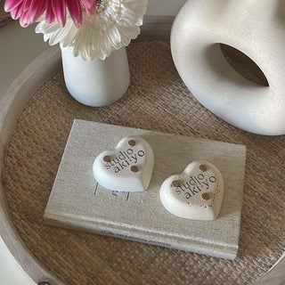 Mini Heart Jewelry Dish - Light Beige