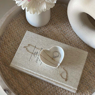 Mini Heart Jewelry Dish - Light Beige