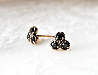 Mini Trio Black Diamond Earrings