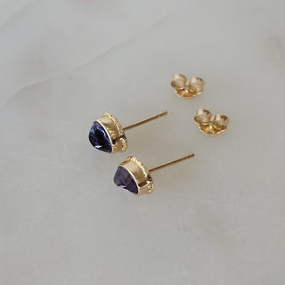 Oval Tanzanite Stud Earrings