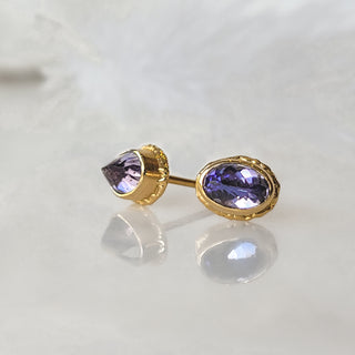 Oval Tanzanite Stud Earrings