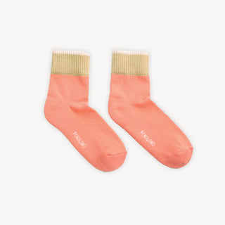 Block Pima Socks - Melon Beige - S/M