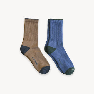 Heel Toe Socks - Pack of 2- Naval/ Walnut