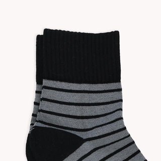 Striped/Solid Pima Socks - Pack of 2 - Monochrome