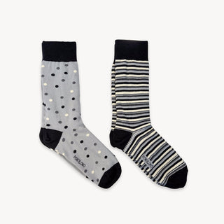 Stripes and Dots Socks - Pack of 2 - Onyx