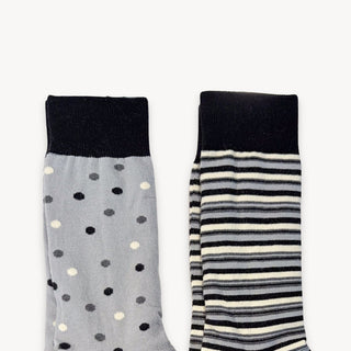 Stripes and Dots Socks - Pack of 2 - Onyx