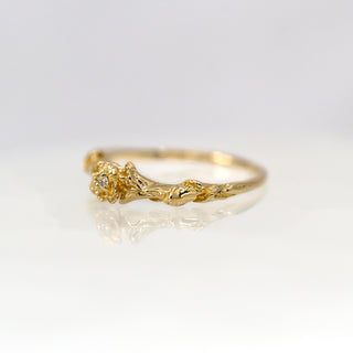 Pansy Signet Diamond Ring