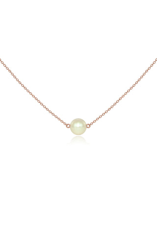 Pearl Rose Gold Small Sideways Pendant