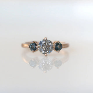 Peppered Teal Trinity Ring