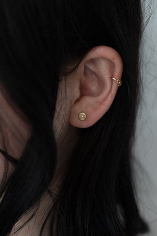 Petite Rose Star Diamond Stud Earrings