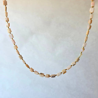 Pink Opal Rectangular Necklace- one of a kind