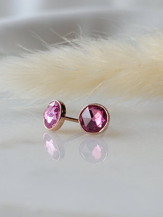 Pink Sapphire Stud Earrings