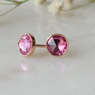 Pink Sapphire Stud Earrings
