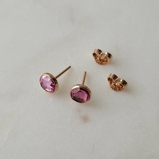 Pink Sapphire Stud Earrings