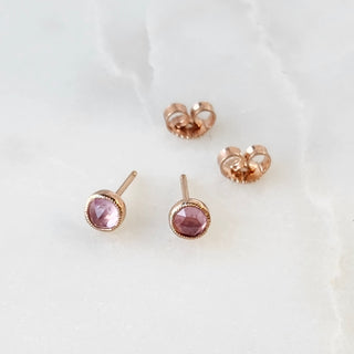 Pink Spinel Stud Earrings