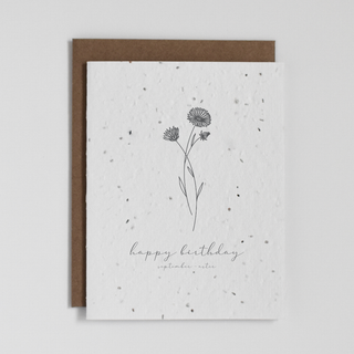 Plantable Greeting Card - September Birth Flower (Aster)