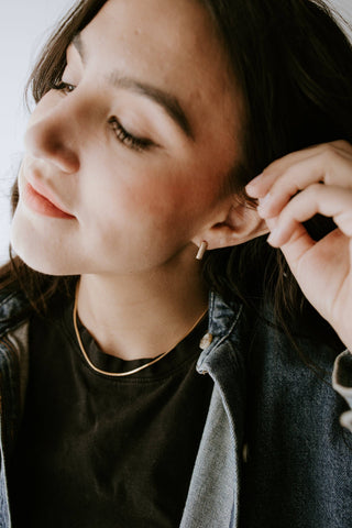 Pleated Huggie Hoops
