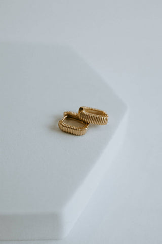 Pleated Huggie Hoops