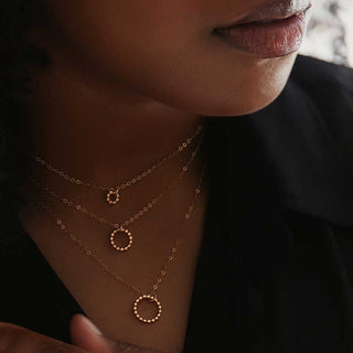 Prism Full Mini Circle Silver Necklace