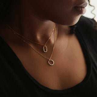 Prism Mixed Metal Circle Necklace