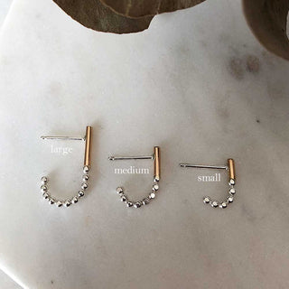 Prism Mixed Metal J-Hoop Earring Large