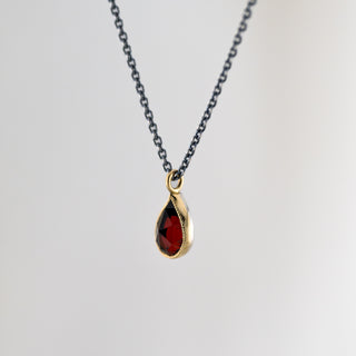 Pyrope Garnet Drop Necklace