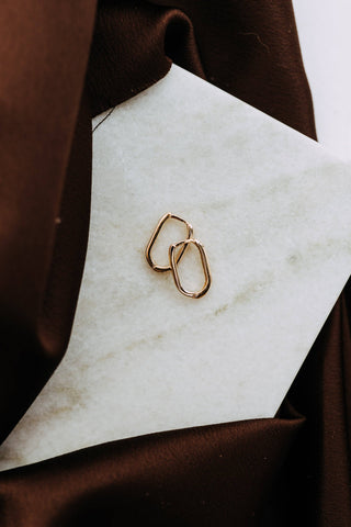Rectangle Huggie Hoops
