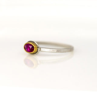 Rosecut Ruby Stacking Ring Set, 22K Gold