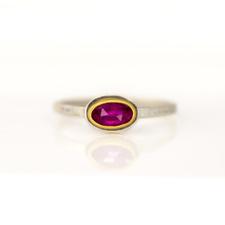 Rosecut Ruby Stacking Ring Set, 22K Gold