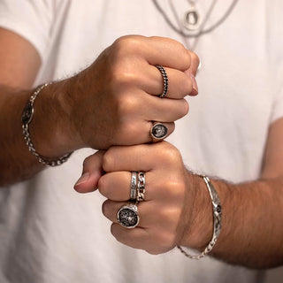 Direction Sterling Silver Wide Bar Bracelet