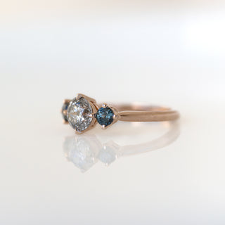 Peppered Teal Trinity Ring